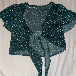 Boutique Green Polka Dot cover up